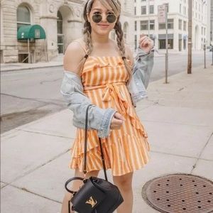 SOLD**Vici Clothing Orange and white striped dress
